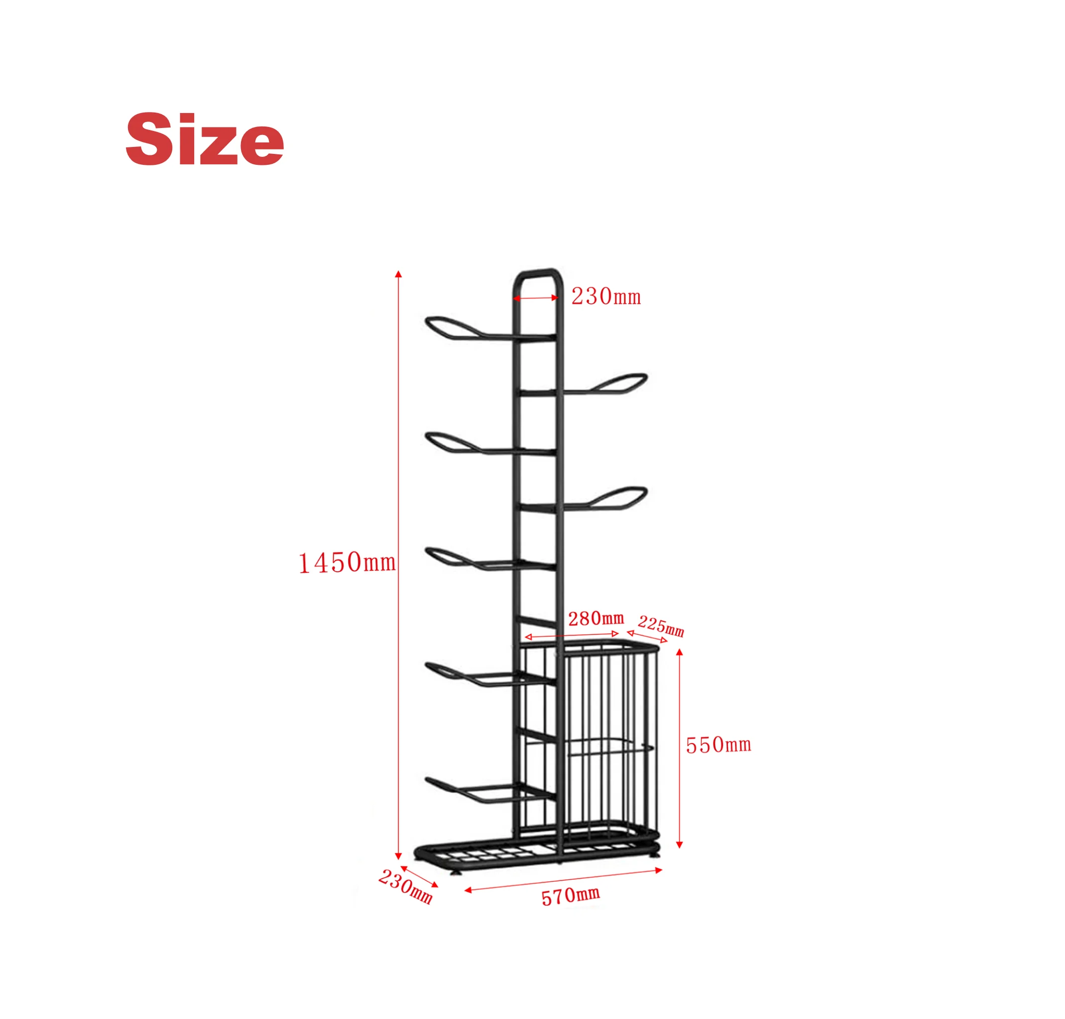 رف تخزين كرة السلة المعدني القابل للتعديل من 7 طبقات، حامل عرض منظم للمعدات الرياضية لصالة الألعاب الرياضية
