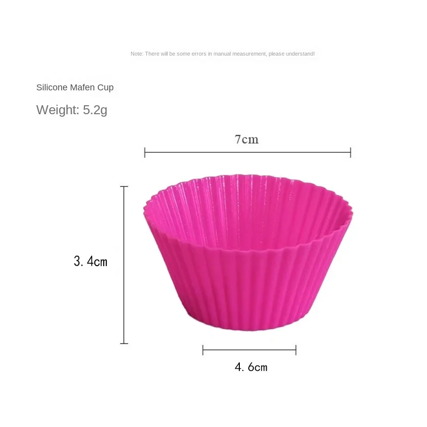 12Pcs Silicone Muffin Cupcake Mold Round Tart Top Pudding Cup Steamed Cake Mold image 2