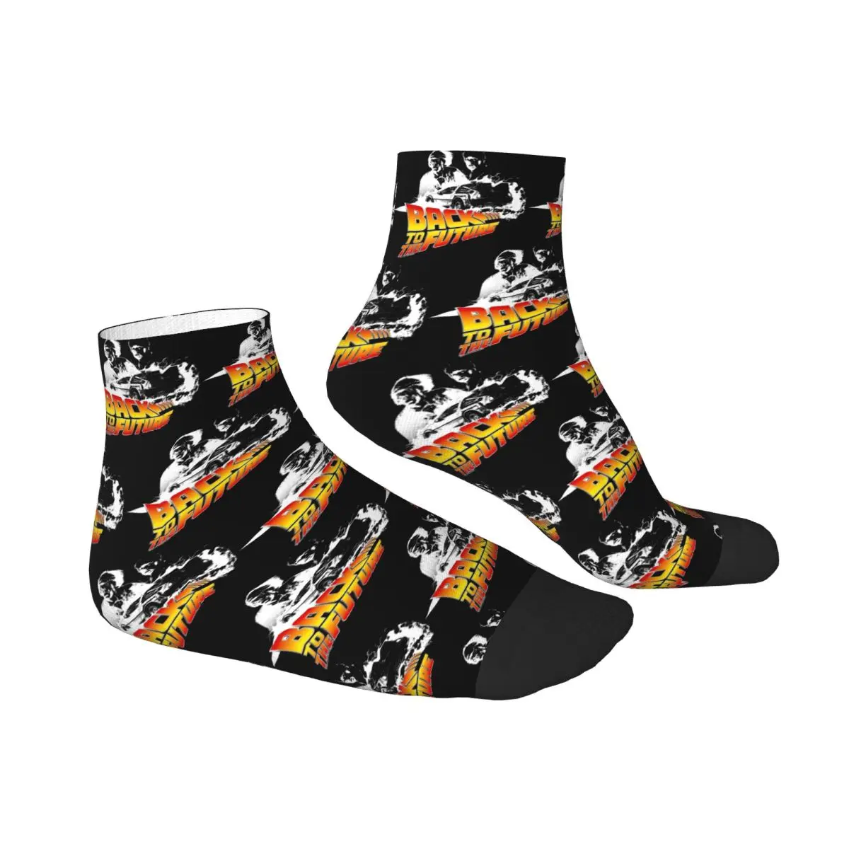 Back To The Future - DeLorean Fire Tracks Socks Harajuku Stockings All Season Socks Accessories for Man's Woman's Christmas Gift