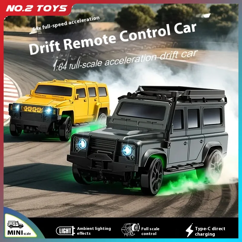 1/64 Mini RC Drift Cars Toy Full Scale 4WD Off Road Truck Small Remote Control Racing Car Children Toys Simulated Car Model Gift