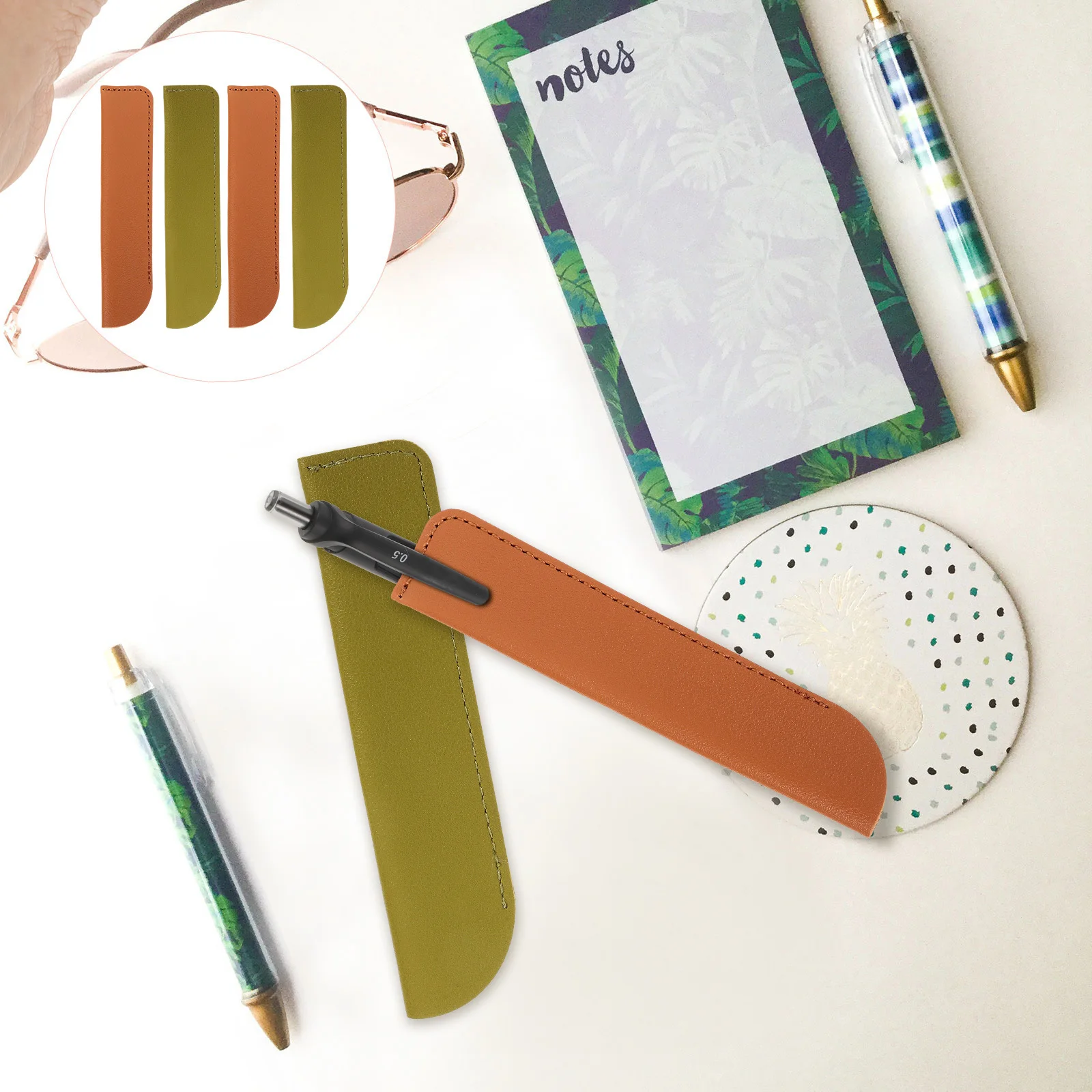 

4Pcs Pen Sleeves Fine Craftsmanship Pen Holder Pouches for Business Signature Pens Portable Stationery Organizer Daily