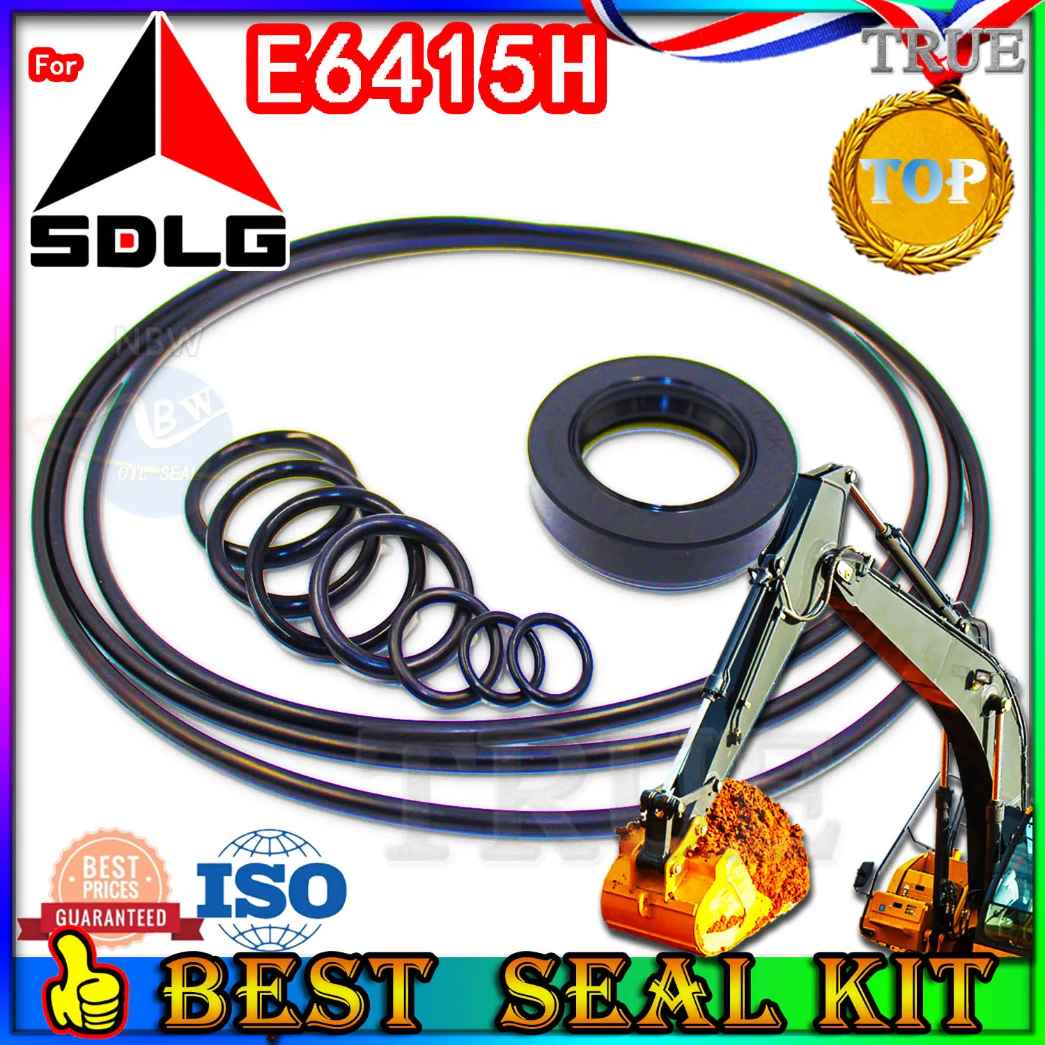 For SDLG E6415H Oil Seal Repair Kit Boom Arm Bucket Excavator Hydraulic Cylinder Parts MOTOR Piston Rod Shaft Replacement Dust