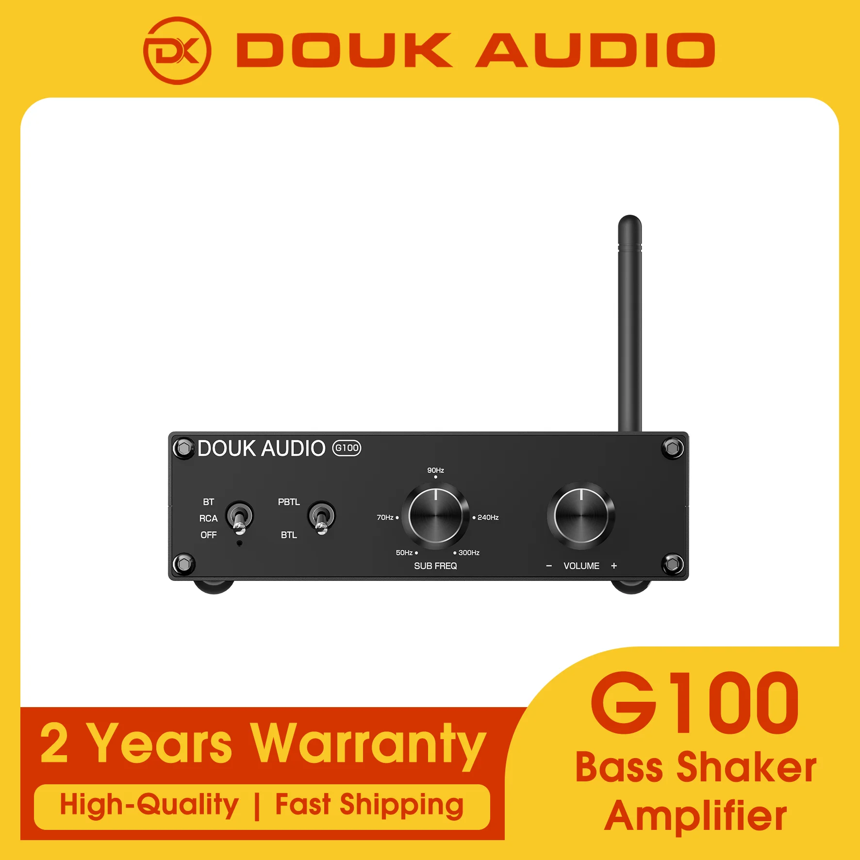 Douk Audio Bass Shaker Amplifier 100W Tactile Transducer Subwoofer Amp Home Theater Sofa Vibration Power Amp Suit for BS-1/2