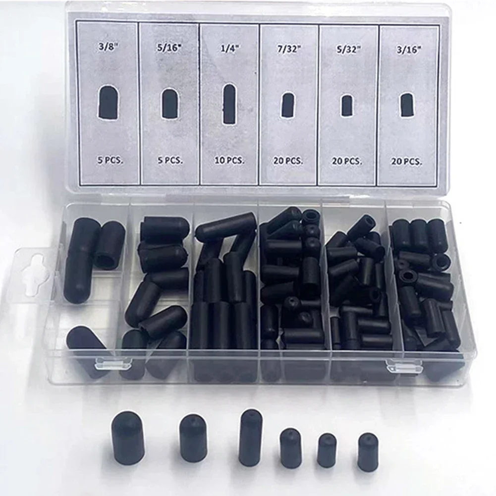 105 Stück Gummi-Vakuumkappenstecker-Kit für Vergaser, Verteiler, Automobil, Rohrleitungen, Schläuche Vakuumkappen-Kit