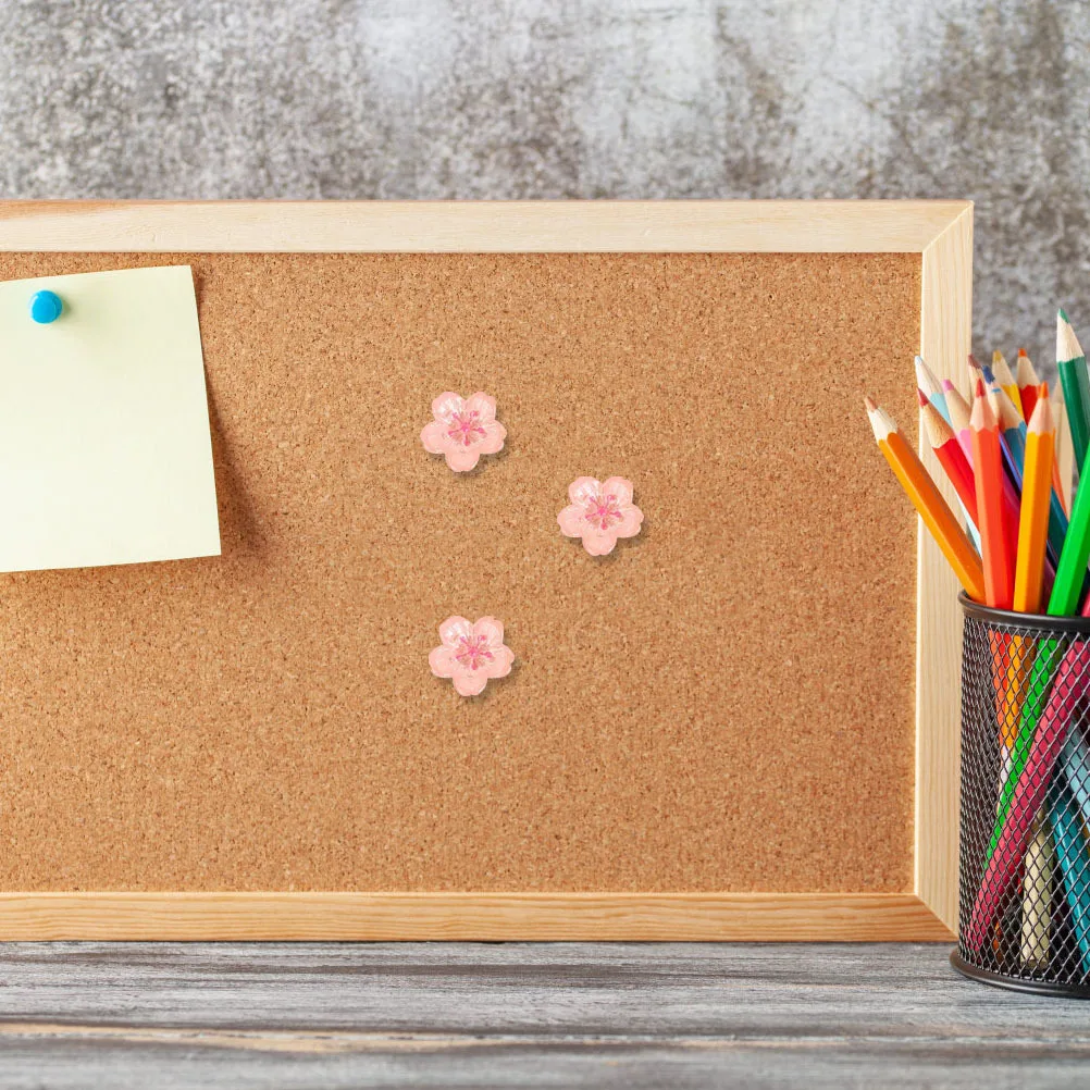 

10Pcs Cherry Blossom Push Pins Pink Floral Decorative Thumb Tacks for Bulletin Board Cork Board Office Cute Pushpins