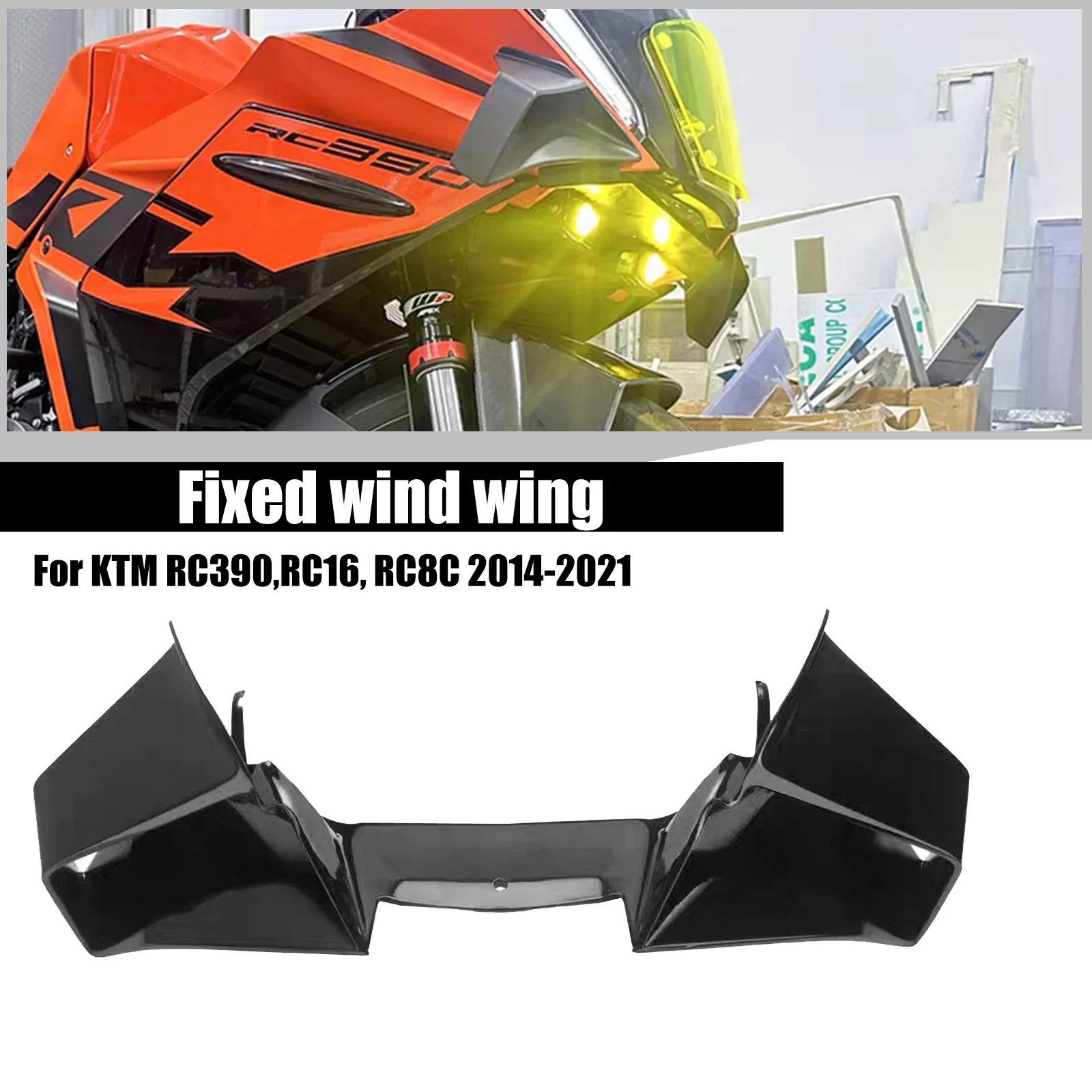 

For KTM RC390 RC16 RC8C 2014-2021Motorcycle Fixed Wind Wing Orange Modified Aerodynamic Winglets fins Side Spoiler Fairing