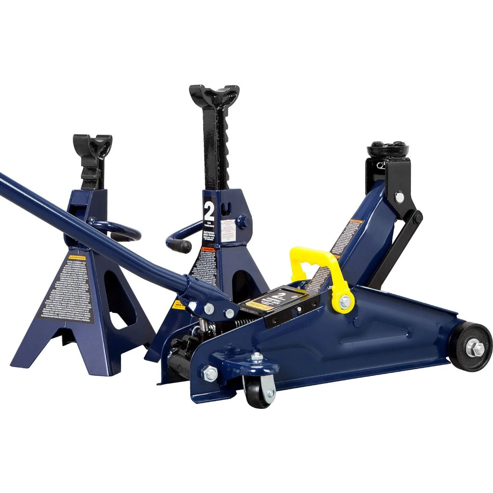 US  AT82001U Torin Hydraulic Trolley Service/Floor Jack Combo with 2 Jack Stands, 2 Ton (4,000 lb) Capacity, Blue