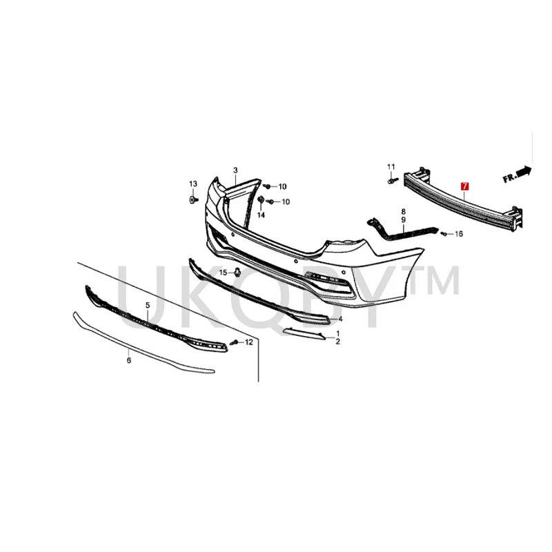 71530T6PH00ZZ Suitable for Ho nd a Lingpai Rear bumper frame, rear bumper crossbeam