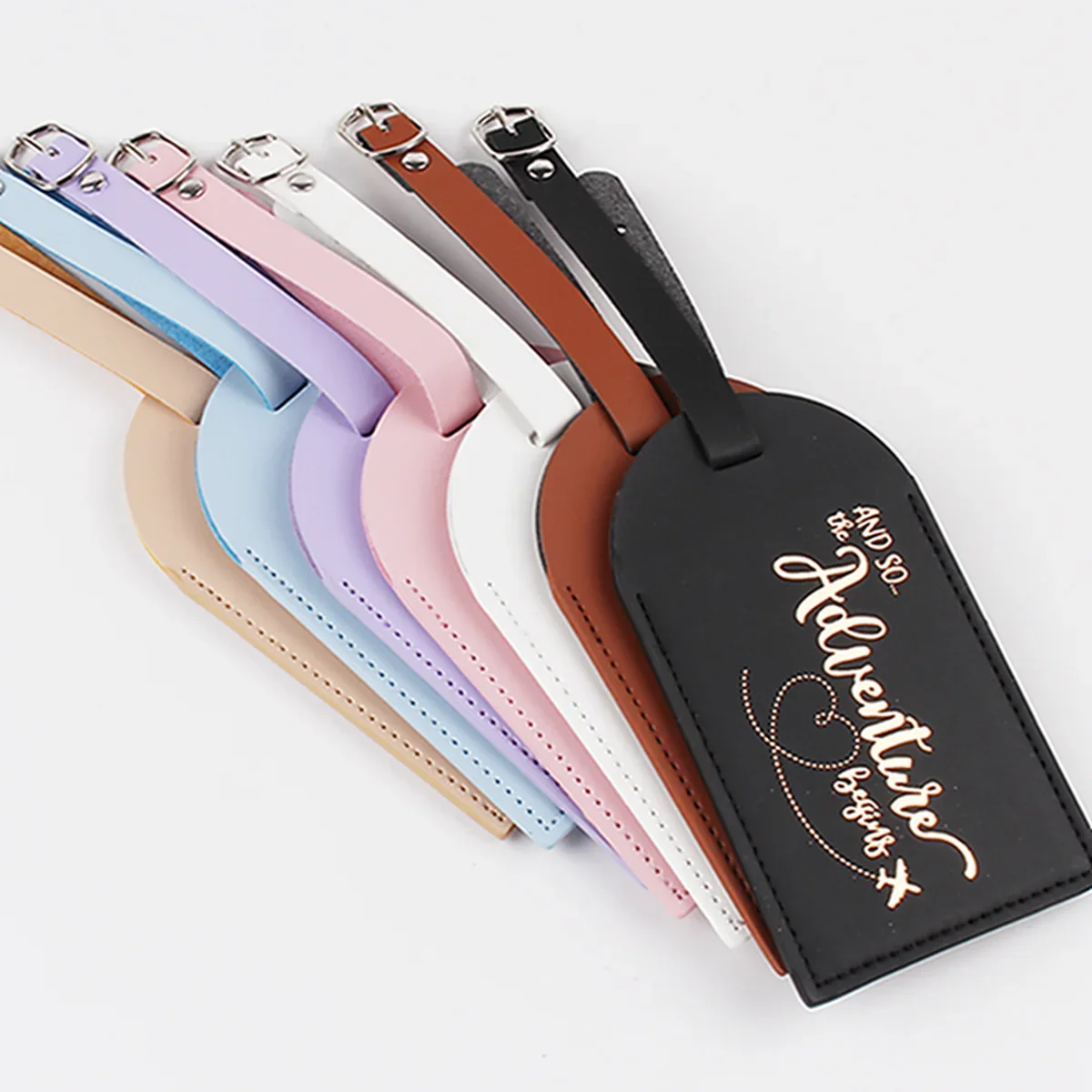 1PC Suitcase Label Baggage Boarding Bag Tags Name ID Address Holder Travel Accessories Women Men PU Leather Luggage Tag