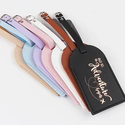 1PC Suitcase Label Baggage Boarding Bag Tags Name ID Address Holder Travel Accessories Women Men PU Leather Luggage Tag