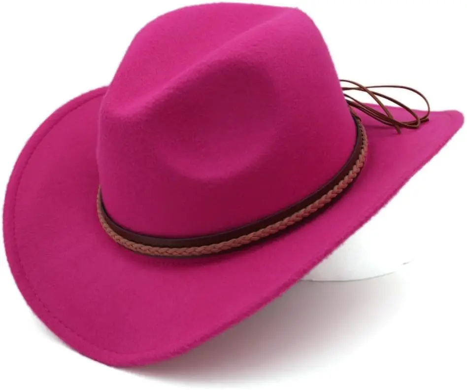 

Mistdawn Western Cowboy Hat Wide Brim with Brown Belt Cowgirl Caps for Women and Men for Halloween Christmas Party