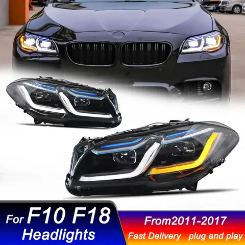 Car styling Headlights for BMW 5 series F10 F18 2011-2017 full LED DRL Dynamic Signal Head Lamp Bi Xenon Beam Headlamp Accembly