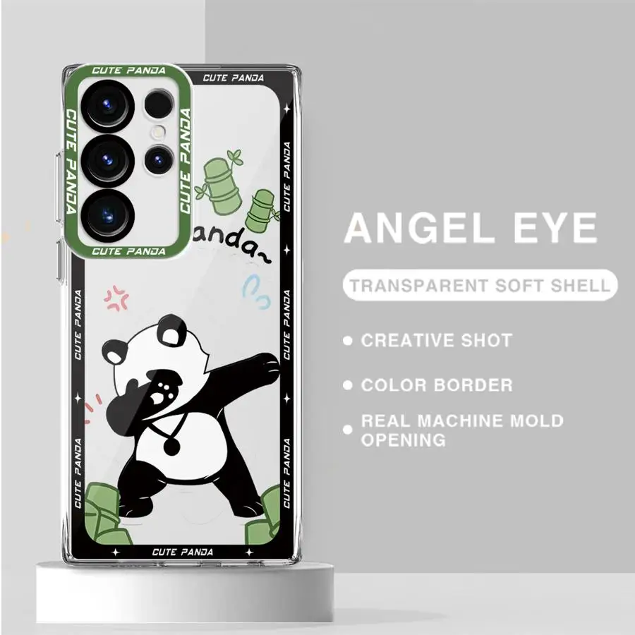 Cute Panda Phone Case for Xiaomi Redmi Note 11 Pro 5G 12S 11S 12 13 11 Pro Plus 10S 10 Pro 13 5G 9 9S Clear Cover image 6
