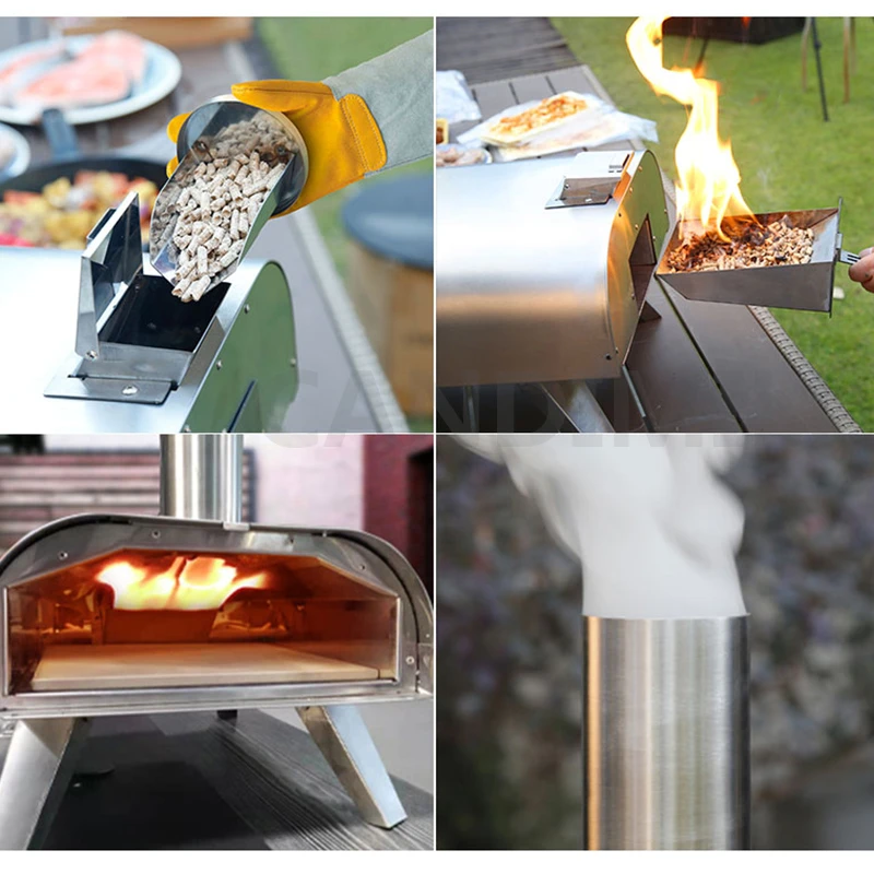 Home Outdoor Portable Pizza Oven Wood Pellet Burning Pizza Maker Baking Oven Outside Griller Steak Oven