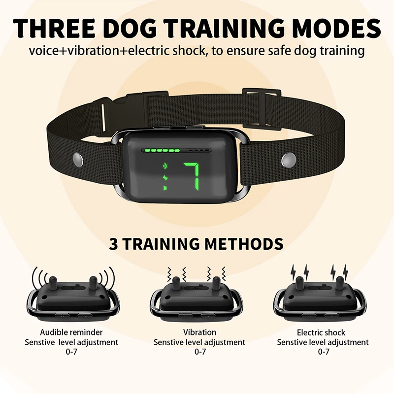 system Anti-barking Vibration Bark Control Anti Bark Collar For Dogs With Color Screen