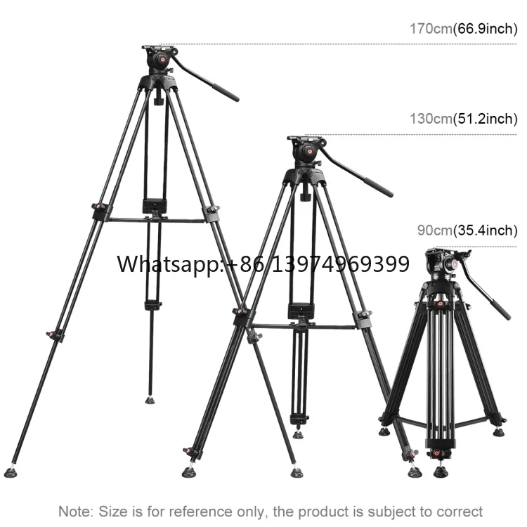 Puluz Heavy Duty Video Camcorder Aluminum Alloy Tripod With Fluid Drag Head for Dslr Slr Professional Camera Tripod PU3047B