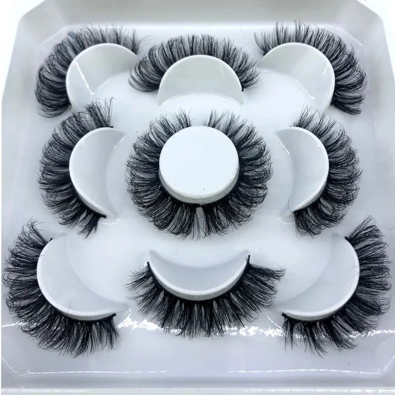 New5 Pairs Fluffy Lashes 8-25mm 3D Mink Lashes Long Thick Natural False Eyelashes Wholesale Lashes Vendors Makeup Mink Eyelashes view 6