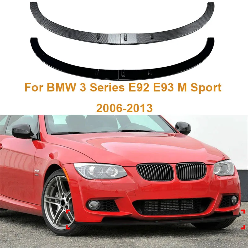 For BMW 3 Series E92 E93 M Sport 2006 - 2013 Lower Car Front Bumper Lip Body Chip Kit Spoiler Splitter Bumper Car Exterior Parts