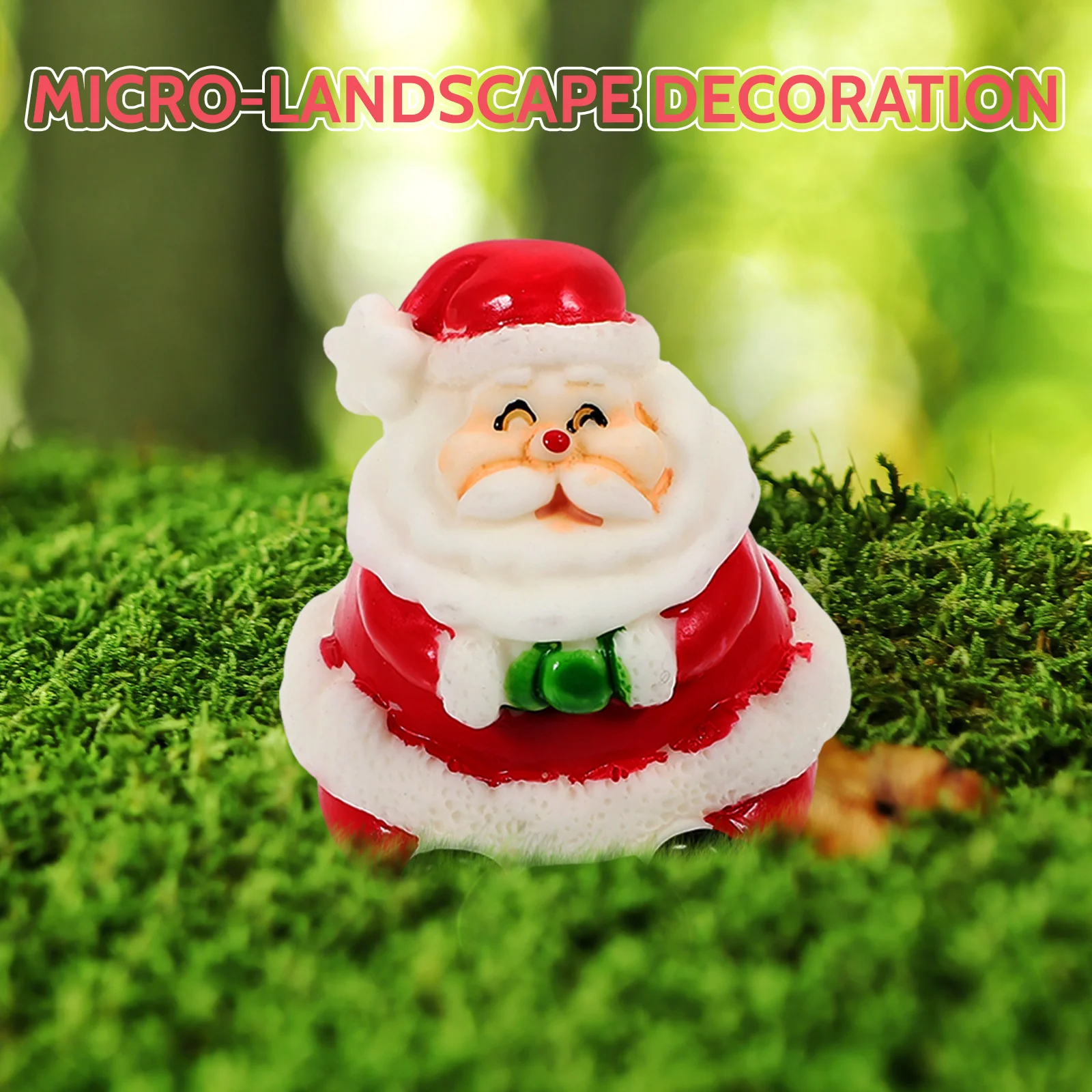 

6pcs Christmas Mini Resin Ornaments Micro Landscape Xmas Party Layout Decors Durable Bright Color Fine Craft Fade Resistant