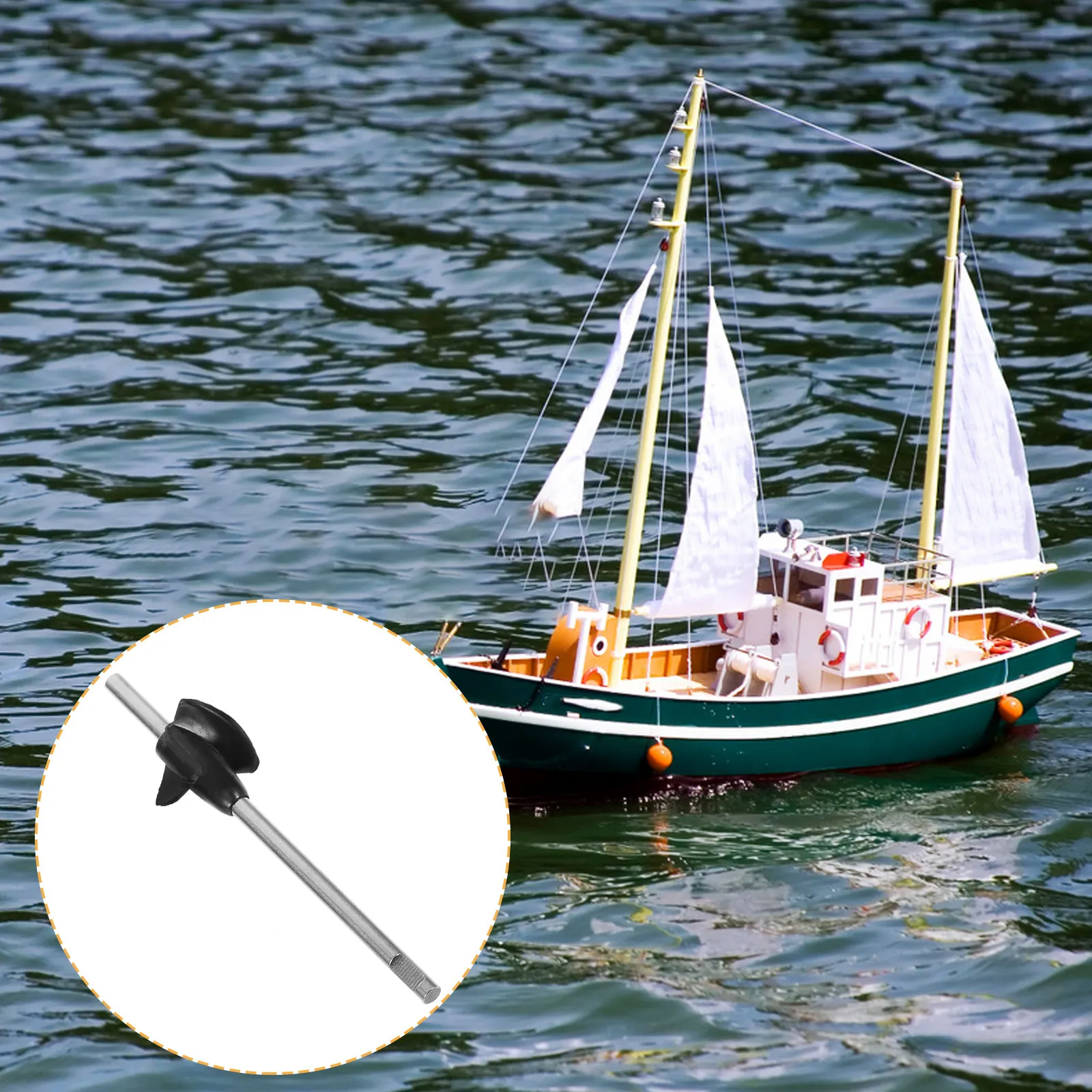 

Винт для радиоуправляемой лодки с штоком из прочного металла для надежной работы, простой установки, улучшает внешний вид радиоуправляемой лодки.