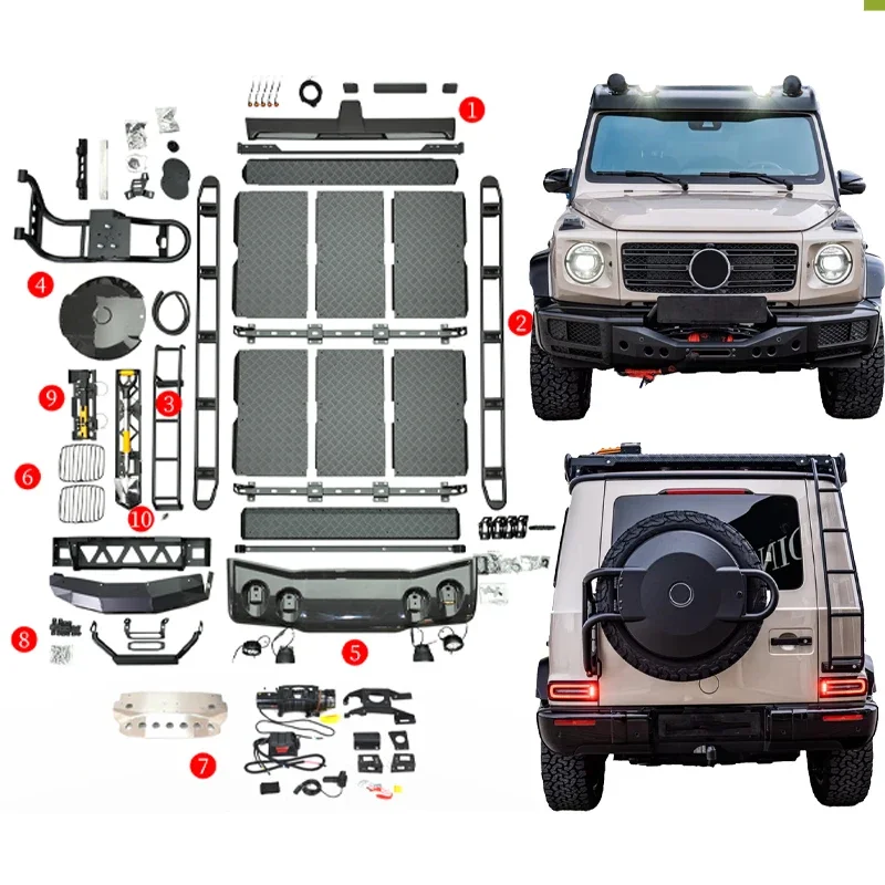 2019-2024 Professional OFF Road Edition Set G Class W463A G63 G500 G400D G350D New Auto Body Systems Road Winch Roof Rack Bumper