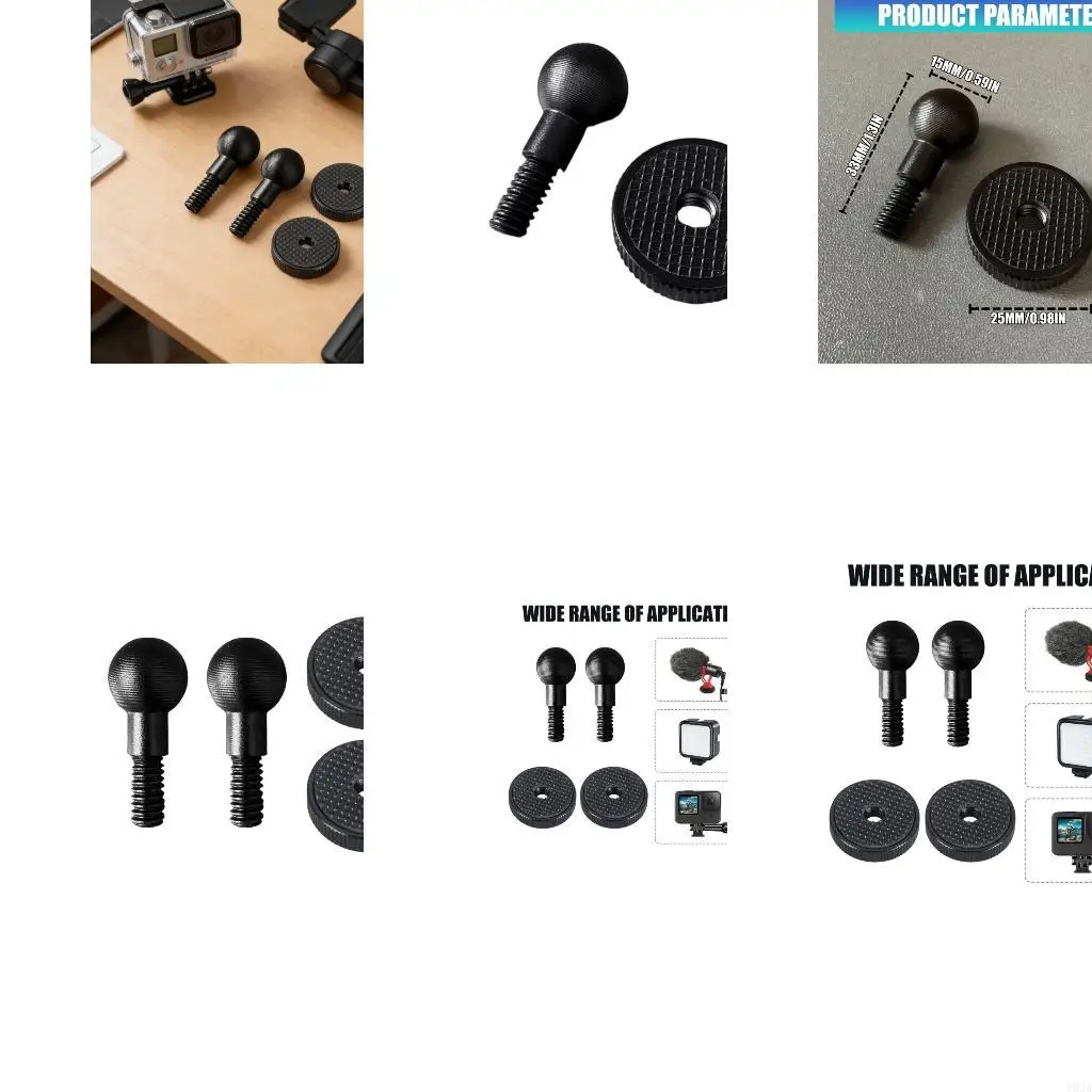 193A Aluminium 15mm Kugelkopf zu 1/4 Zoll Gewinde Konverter mit 2 stücke Unterlegscheiben Spacer für DSLR Stativ Gimbals Zubehör