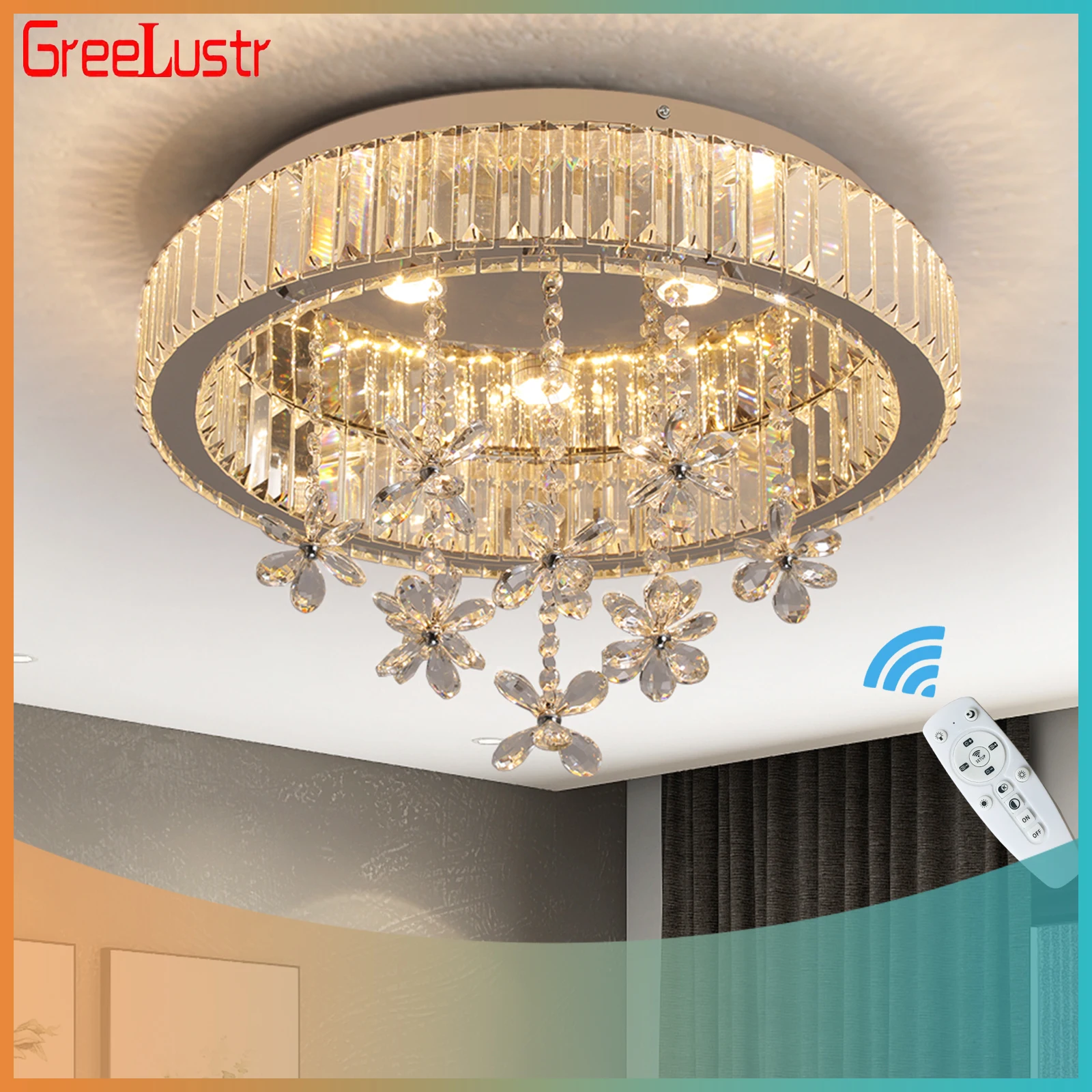 

Modern Crystal Ceiling Lamp Luxury Led Pendant Lighting Living Dining Room Silver Fixtures Home Decor Hanging Chandelier Bedroom