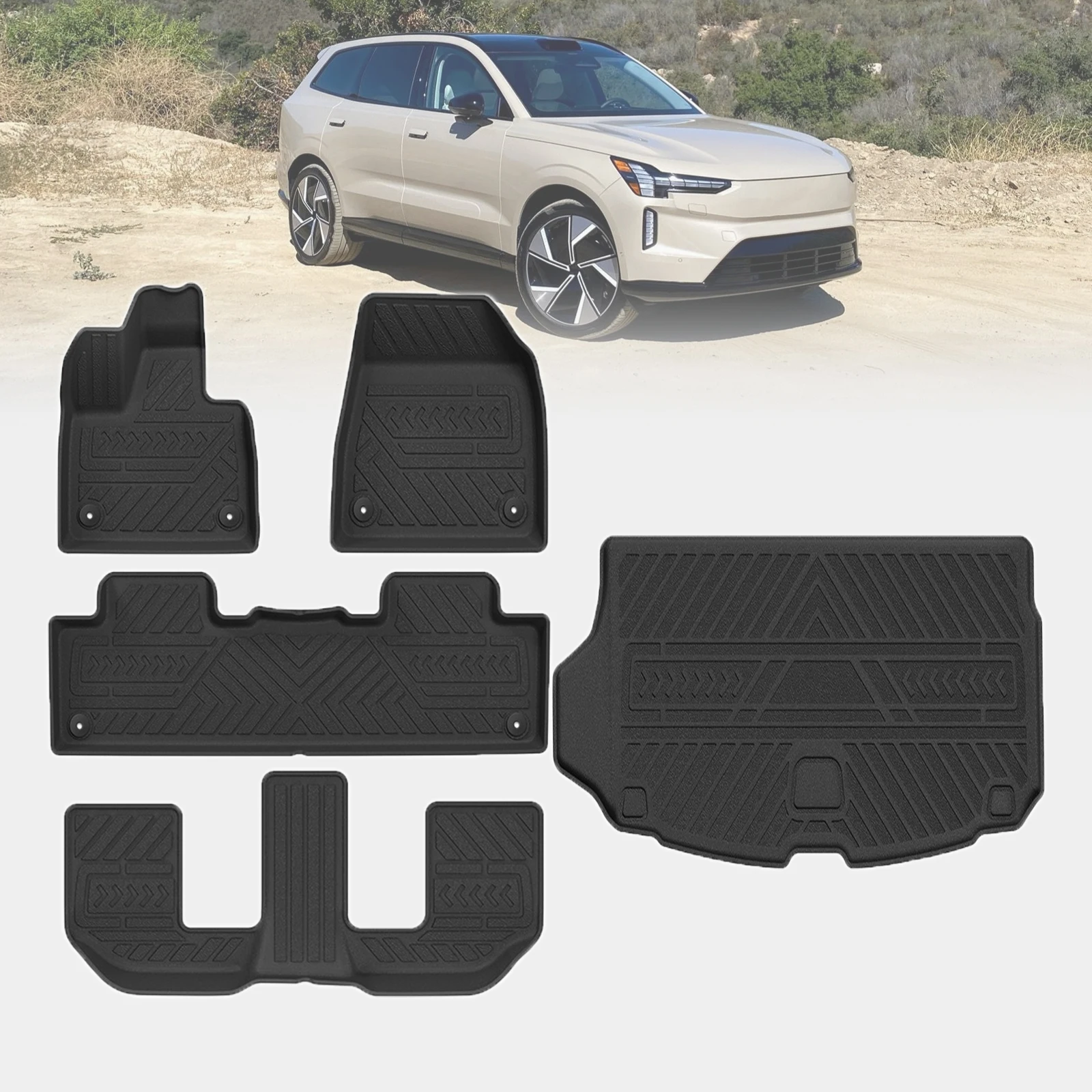

for Volvo EX90 2026 2027 Dustproof Easy Clean TPE Floor Mat & Trunk Pad Non-Slip TPE Material Interior Car Accessories