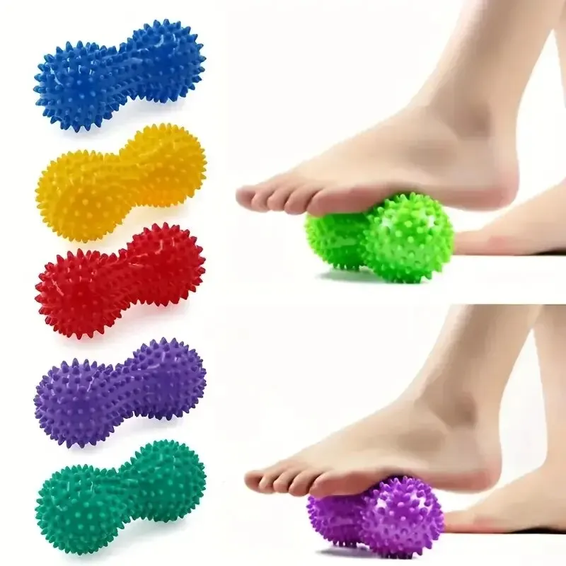 1Pc Peanut Massage Spiky Ball Training Grip Muscle Pain Stress Foot Massager Relaxation Roller Myofascial Balls for Plantar Fasc