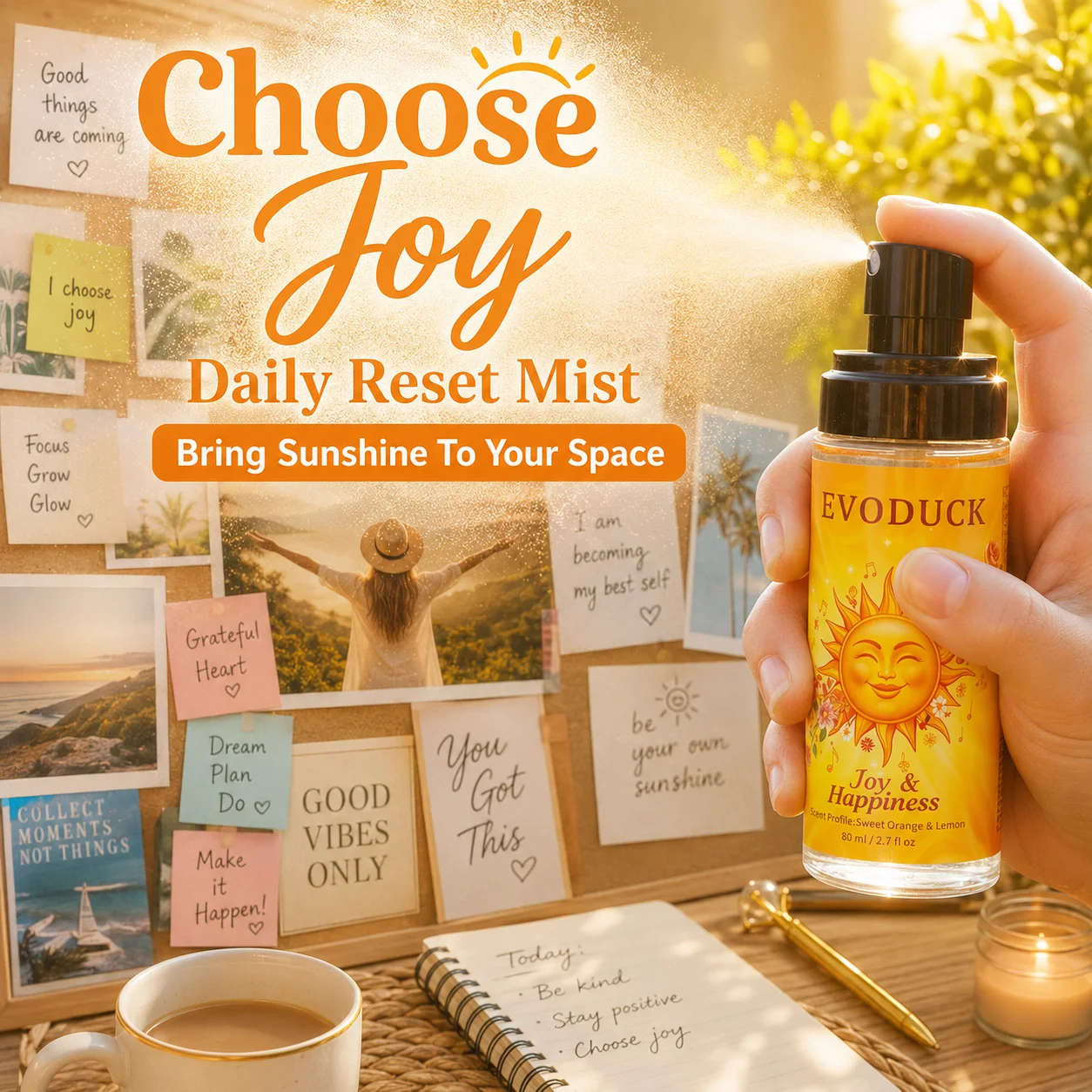 

Sweet Orange Lemon Room Spray 80ml Joy Happiness Uplifting Ritual Mist Reiki Crystal Charged Chakra Positive Energy Smudge Gift