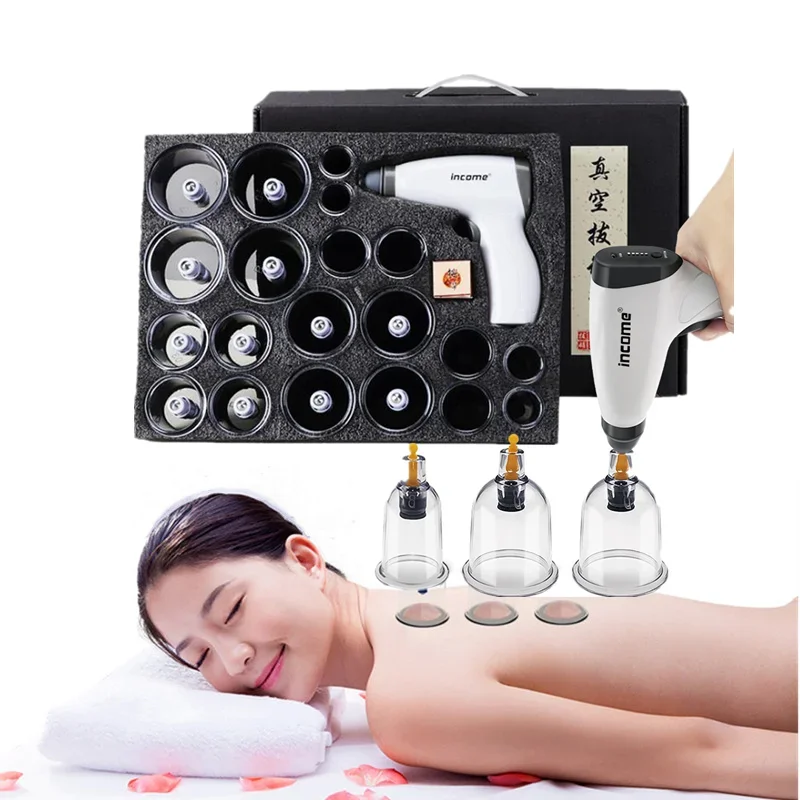 4/12/20/24Cans Electric Vacuum Cupping Massager Chinese Physiotherapy Set Anti Cellulite Suction Cups Massage For Body Jars Cans