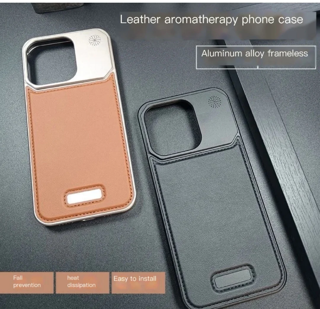 

Роскошный кожаный металлический удобный iPhone 16 15 14 Pro Max с магнитной алюминиевой утюг