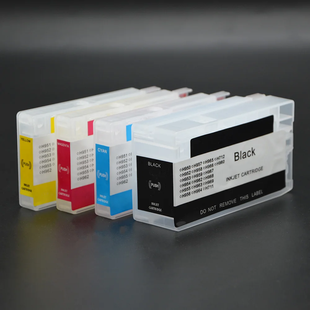 4Color/Set HP712 HP712XL Refill Ink Cartridge with Chip for HP Designjet T210 T230 T250 T630 T650 Printers