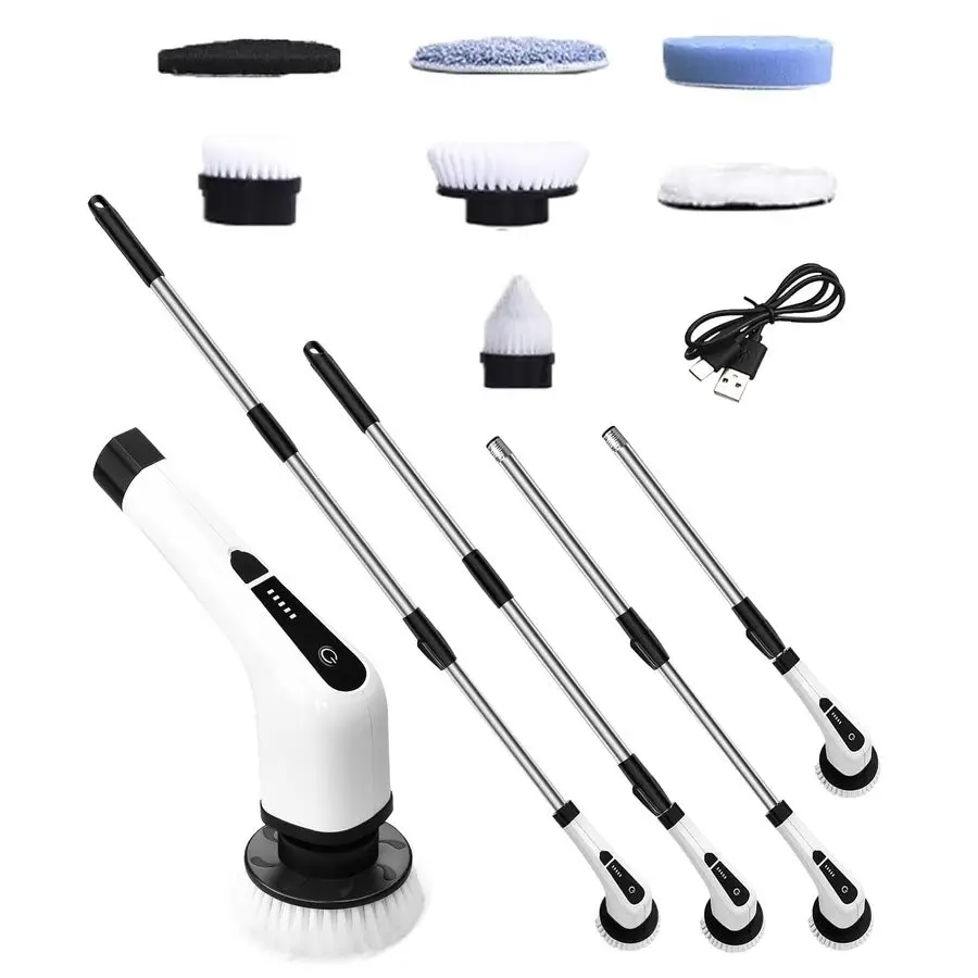 

Spin Scrubber Cleaning Brush Cordless Power Shower Scrubber for Cleaning Bathroom Tub Tiles Car with Long Handle Portable E Spin