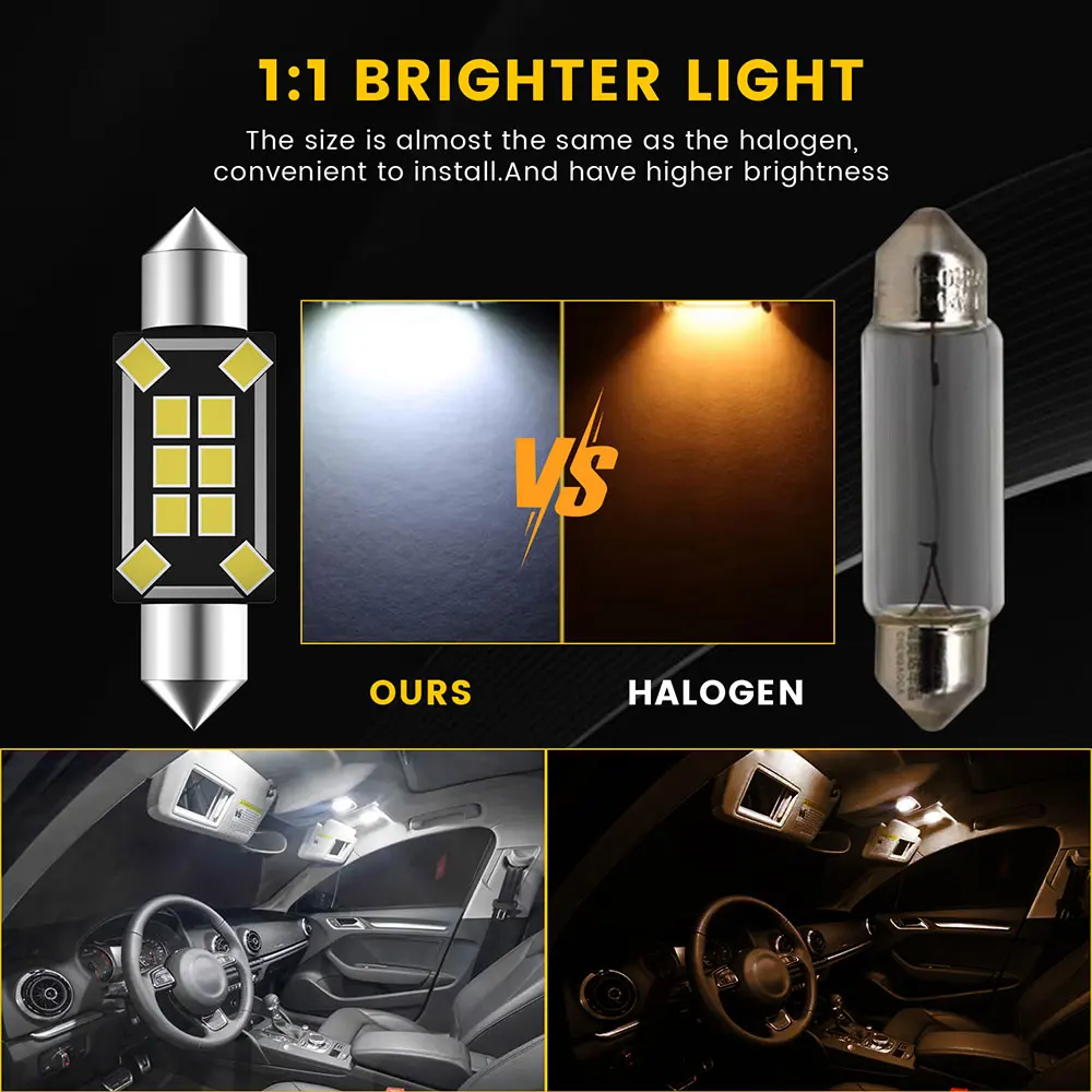 For Audi A3 S3 8L 8P 8V A4 S4 B5 B6 B7 B8 A5 S5 A6 S6 C5 C6 C7 A7 S7 A8 S8 D3 Q5 SQ5 Q7 4L LED Interior Light Canbus Accessories view 2