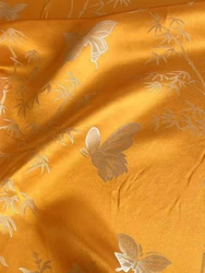 Jacquard Satin Real Silk Interwoven Fabric Heavy Crepe Cheongsam Chinese Style Clothing Cloth