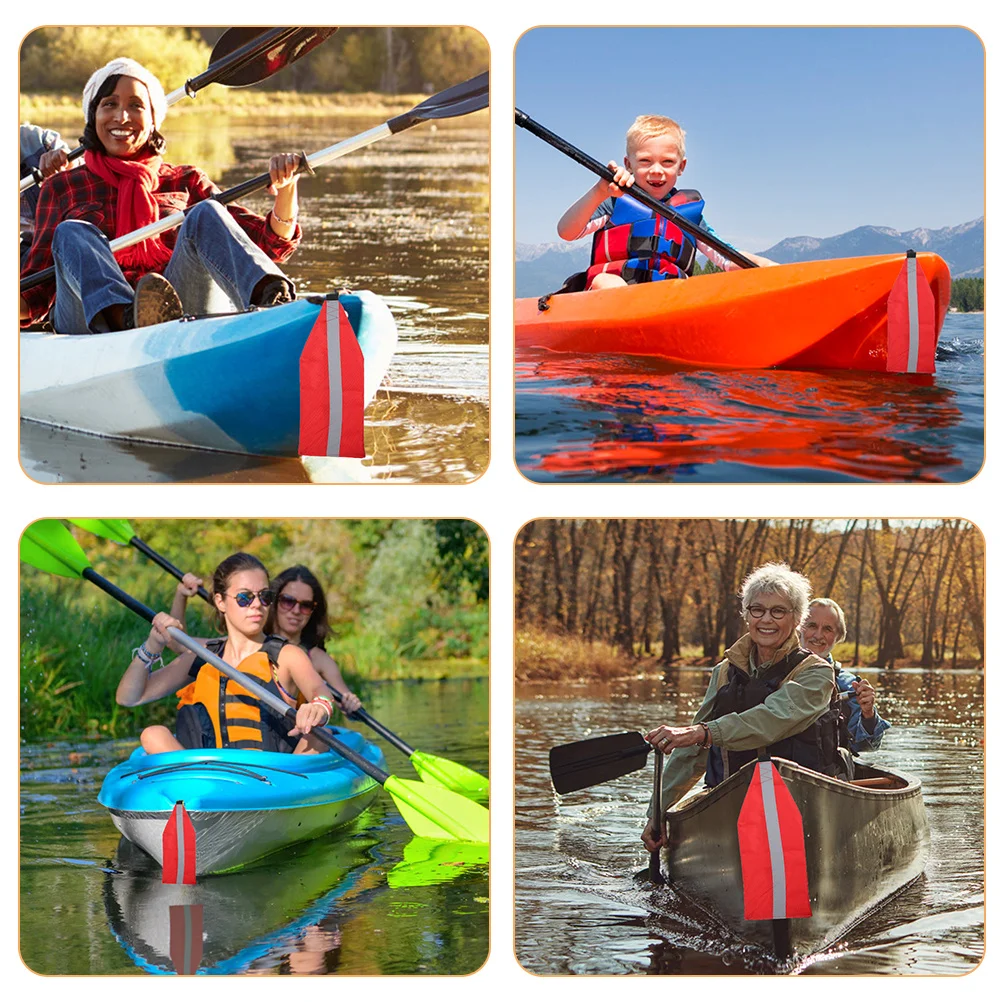 

2Pcs Reflective Kayak Flags Heavy Duty Oxford Cloth Towing Flag for Kayak Canoe Boat Safety Outdoor Adventure Gear