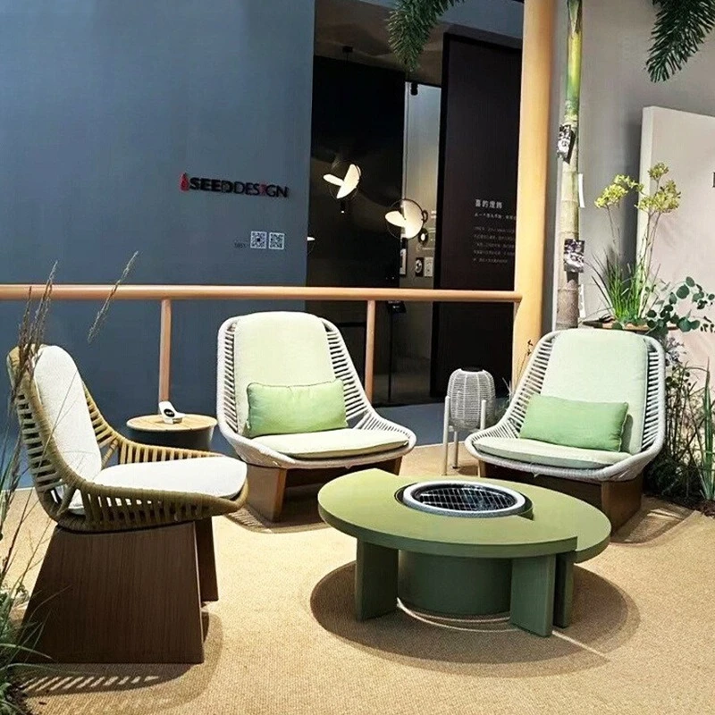 Outdoor sofa rattan courtyard furniture waterproof homestay model room hotel villa balcony leisure designer combination