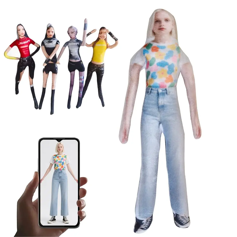 Custom Photo Doll Wacky Bendy Personalized Idol Fans Make Friend into a Posing Plushie Flexible Figure Prank Gifts