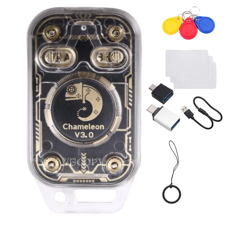 

[LXYA68Z!] Chameleon V3.0 RFID Smart Chip Reader Emulator 125K 13.56M ID IC Tag Copyer Read Writer+3XUID Keychain/CUID Card