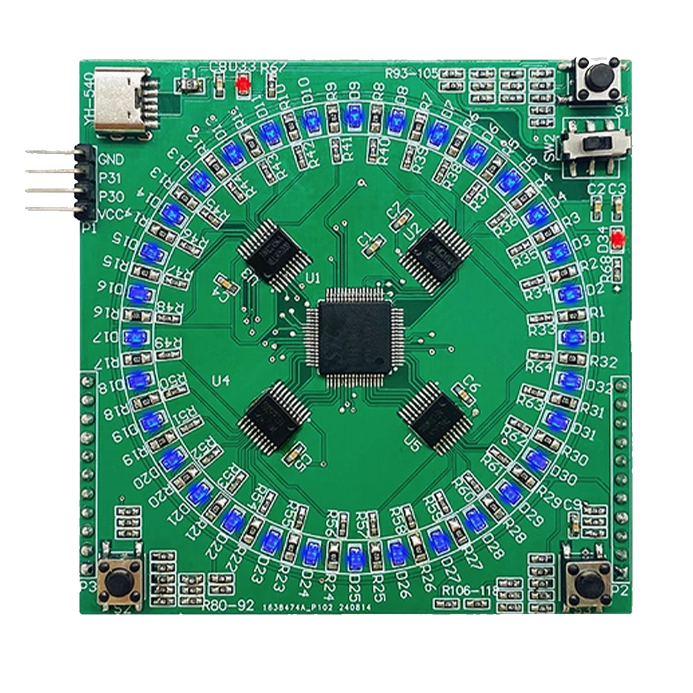 LQFP64 LED Flowing Lamp Diy Kit Welding Practice Module SMD Soldering PCB Electronic Light-emitting Components for Beginners