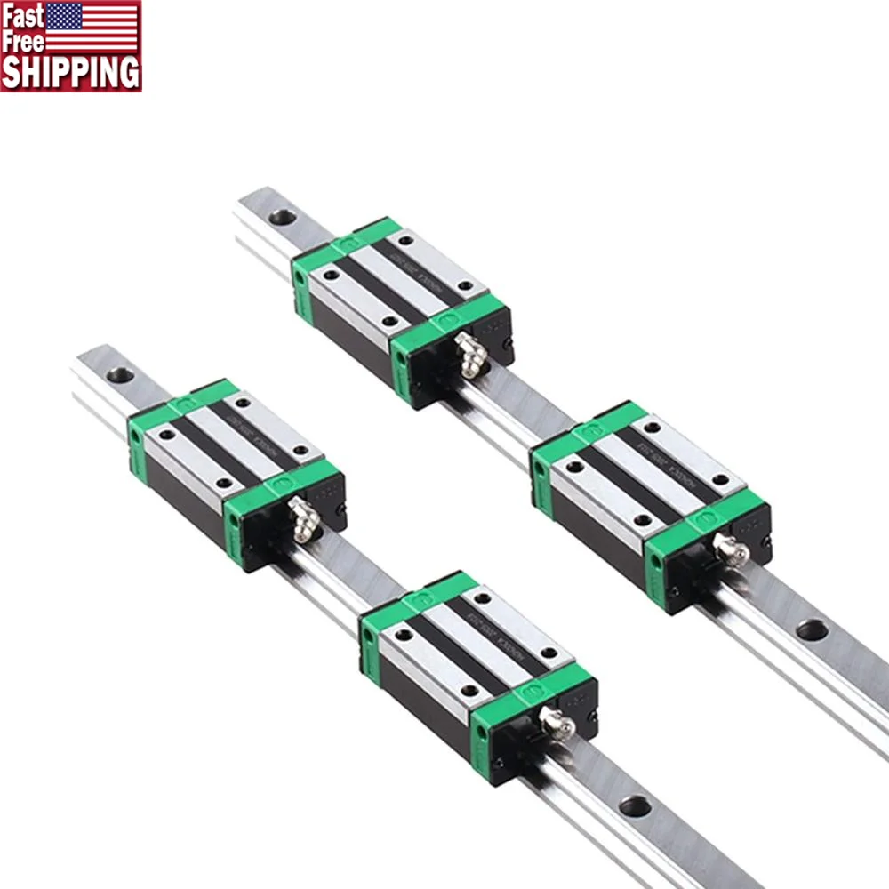 

2PCS HGR20 Linear Guide Rail 800mm 4PCS Carriage Block CNC Slider Kit Smooth Operation Low Wear Automation Equipment