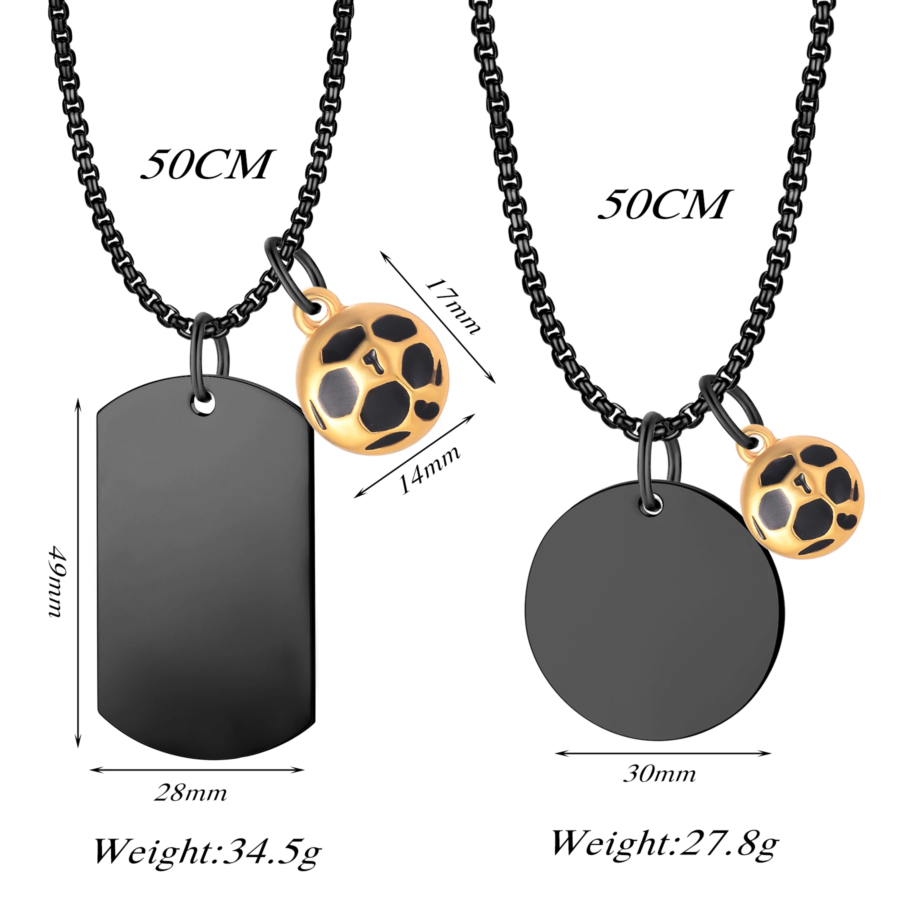 10Pcs New Fashion Necklace with Football Pendant Stainless Steel Jewelry Soccer Star Fan Gifts Wholesale