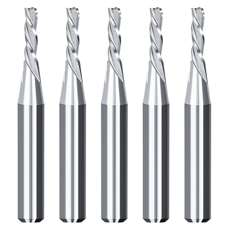 

5PCS 1/8 Cutting Diamter Spiral Upcut Router Bit with 1/4 Carbide CNC Wood Router Bits Set for Plunge Slot Cutter