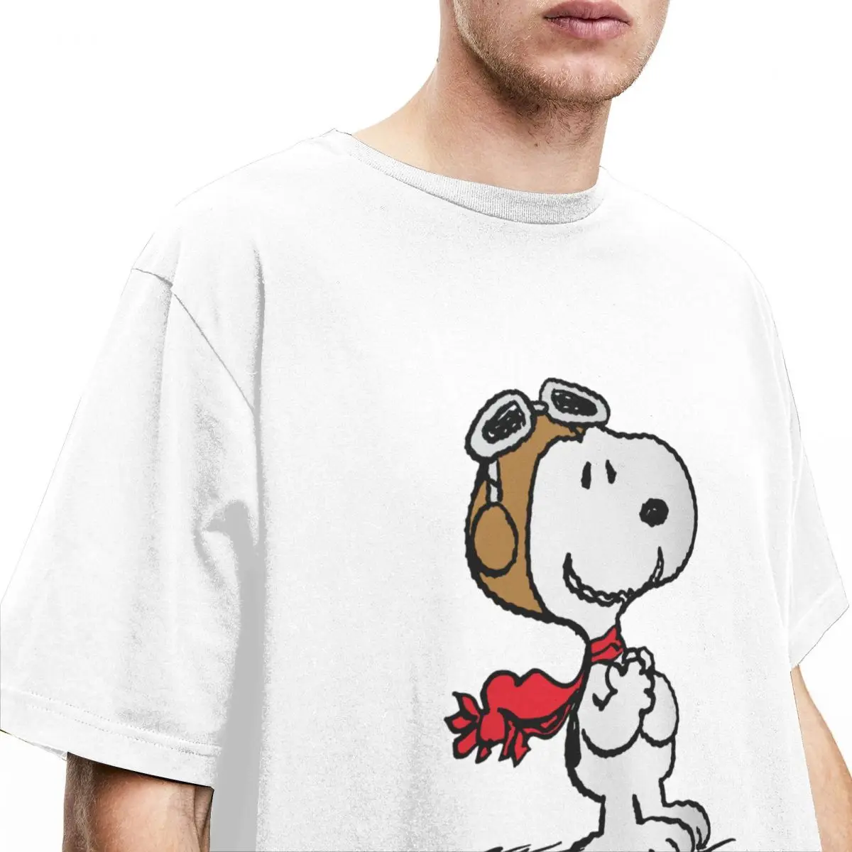 Peanuts Snoopy Dog The Flying Ace Stuff T-Shirt for Men Women Funny Cotton Graphic Printed Clothing