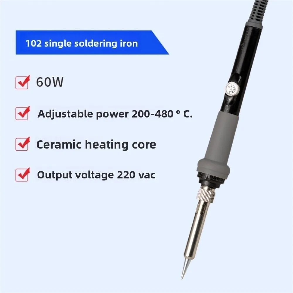 

Высококачественный электрический паяльник переменного тока 110В/220В 60Вт с регулировкой температуры и различными насадками для ремонта