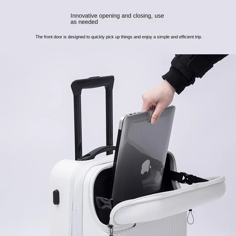 Imagem -05 - Multifuncional Front Opening Rolling Bagagem Bolsa de Viagem com Rodas Leve Usb Trolley Suitcase 20 Novo