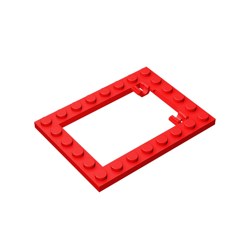 Gobrick GDS-845 Plate, Modified 6X8 Trap Door Frame Horizontal (Long Pin Holder) Kompatibel dengan Lego 92107