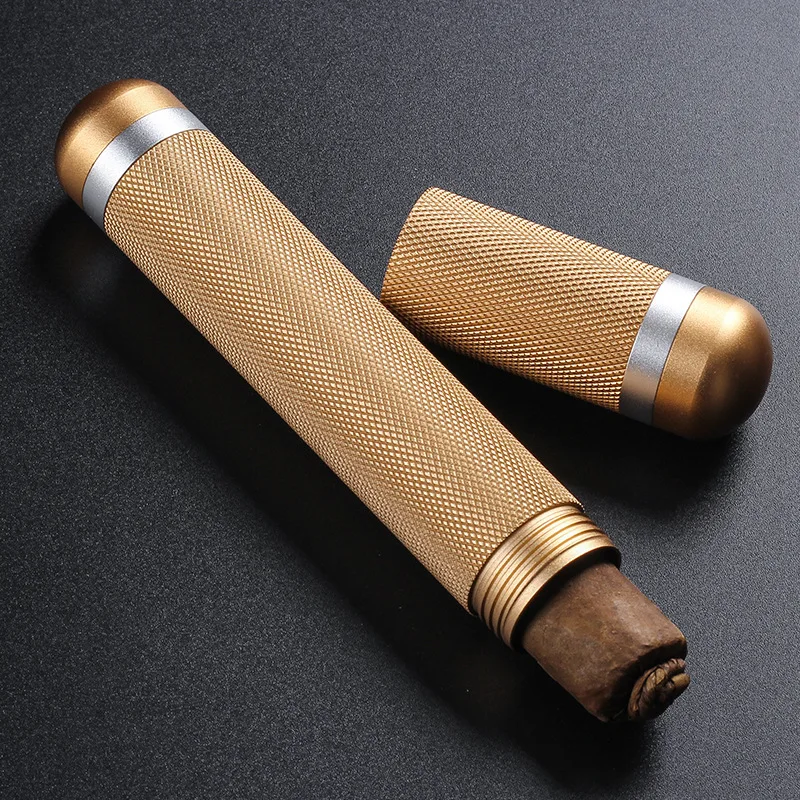 Aluminum Big Size Humidor Cigar Tube Storage Moisture proof Case Smoking Accessories