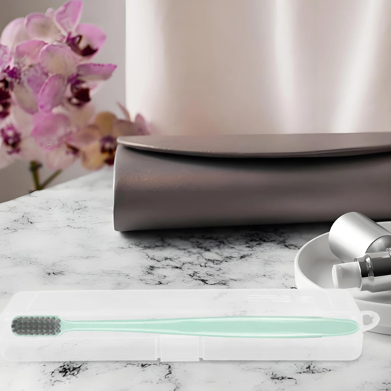 2 قطعة حاوية فرشاة الأسنان للسفر مع مشبك إغلاق مجموعة الأسنان المحمولة لرحلات العمل في الهواء الطلق صندوق معجون الأسنان البسيط